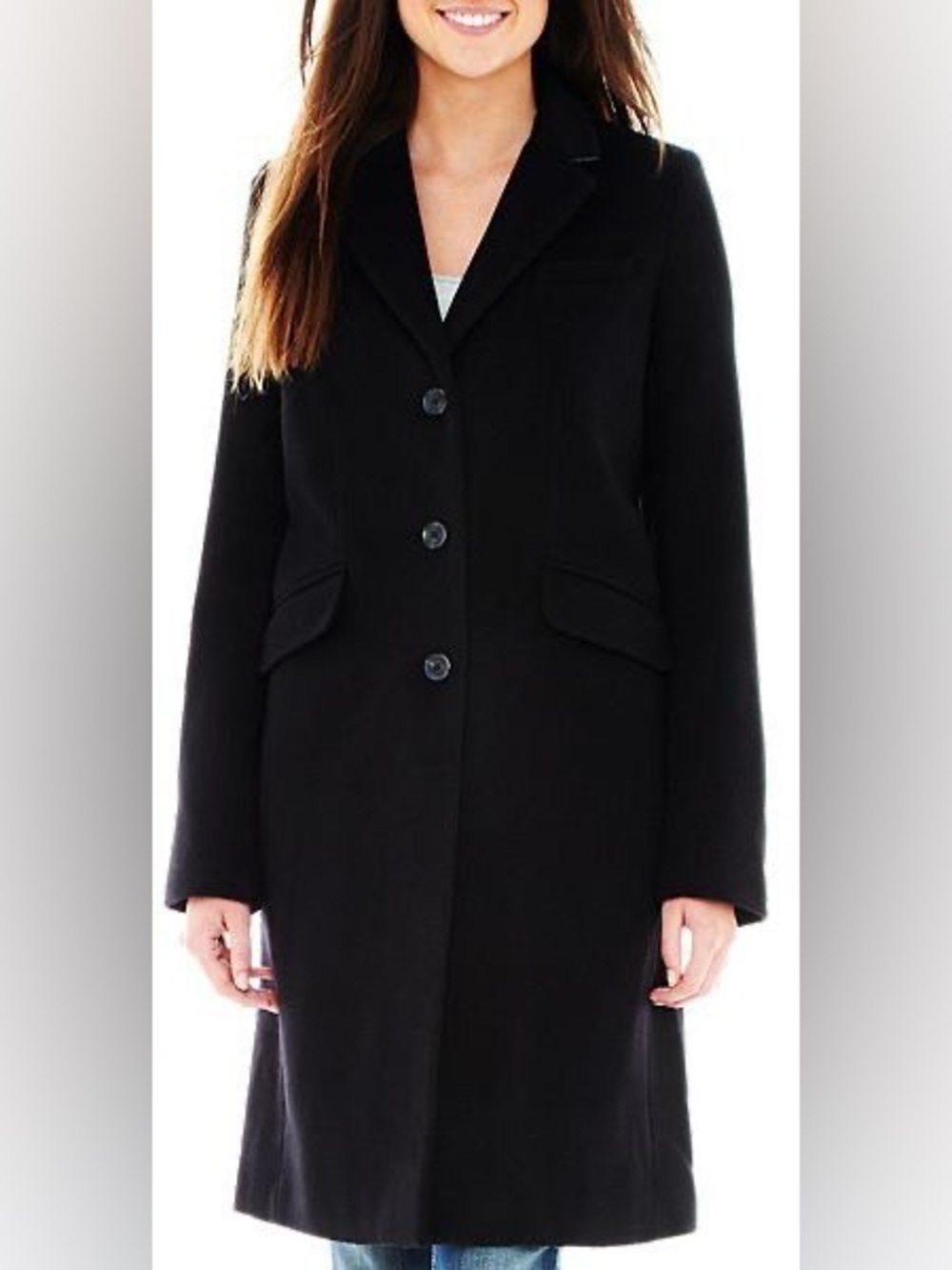 Liz Claiborne Tailored Long Coat - Dark Plum